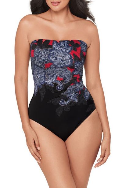 Miraclesuit® Miraclesuit® Steel Magnolias Avanti Bandeau One-Piece Swimsuit