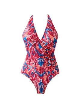 Miraclesuit Swim Women's Ikat Dorado Wrapsody Printed Swimsuit