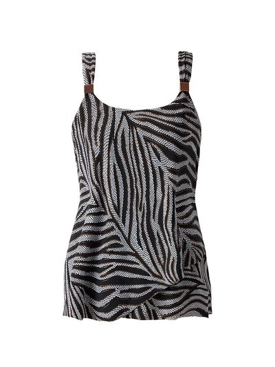 Miraclesuit Swim Women's Zirconic Dazzle Zebra-Print Tankini Top