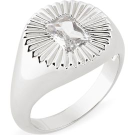 MIRANDA FRYE MIRANDA FRYE Ember Cubic Zirconia Sunburst Signet Ring