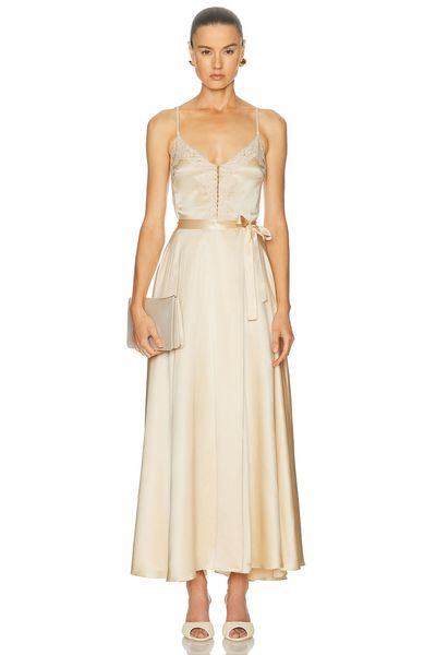 Mirror Palais Mirror Palais Lace Silk Midi Dress