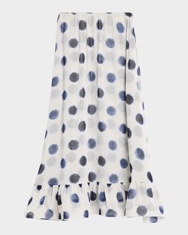 MISA Los Angeles Hope Polka-Dot Chiffon Maxi Skirt