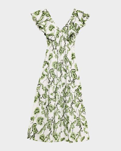 MISA Los Angeles Leona Ruffle Midi Dress