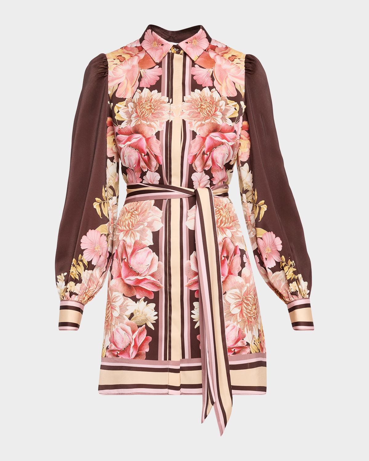 MISA Los Angeles Poppy Belted Mini Shirtdress