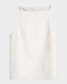 MISA Los Angeles Prisha Jacquard Boxy Sleeveless Top