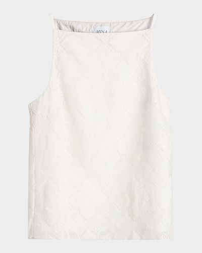 MISA Los Angeles Prisha Jacquard Boxy Sleeveless Top