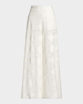 MISA Los Angeles Ravi Jacquard Lace Wide-Leg Pants