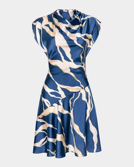 MISA Los Angeles Sandy Abstract Satin Mini Dress