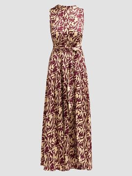 MISA Los Angeles Women's Anabella Tiled Floral Tie-Waist Dress