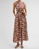 MISA Los Angeles Women's Anabella Tiled Floral Tie-Waist Dress - 2