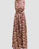 MISA Los Angeles Women's Anabella Tiled Floral Tie-Waist Dress - 6