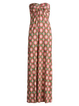 misa los angeles stevie tie-neck tiered floral chiffon midi dress Misa Los Angeles Dresses