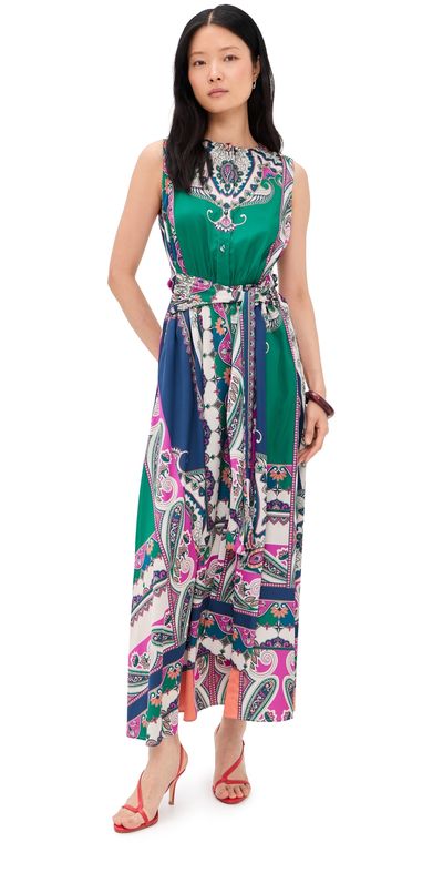 MISA MISA Anabella Dress Multicolored Patchwork Scarf