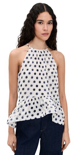 MISA MISA Faith Chiffon Halter Top Polka Dot Sm Ch