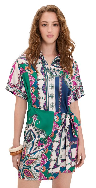 MISA MISA Kezia Dress Multicolored Patchwork Scarf