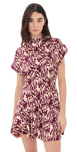 MISA MISA Sandy Dress Tiled Flora Satin