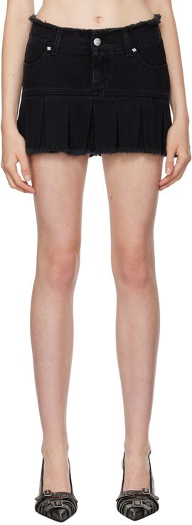 MISBHV MISBHV Black Pleated Denim Miniskirt