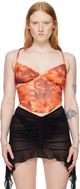 MISBHV MISBHV Orange Printed Corset