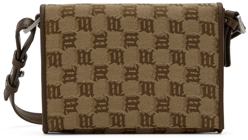 MISBHV - SSENSE Exclusive Brown & Taupe Jacquard Monogram Phone Pouch