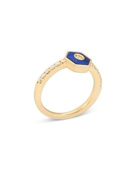 Miseno Jewelry Miseno Jewelry Diamond & Lapis Baia Stackable Ring in 18K Yellow Gold