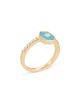 Miseno Jewelry Miseno Jewelry Diamond & Turquoise Baia Stackable Ring in 18K Yellow Gold - 1