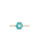 Miseno Jewelry Miseno Jewelry Diamond & Turquoise Baia Stackable Ring in 18K Yellow Gold - 4