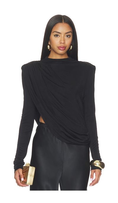 MISHA MISHA The Draped Sheen Jersey Top