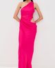 MISHA MISHA The Isadora Satin Dress Bright Rose - 2