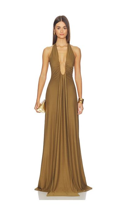 MISHA MISHA The Jennifer Cupro Maxi Dress