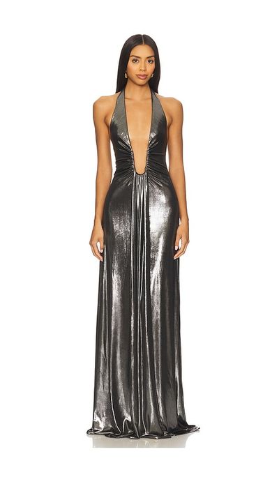 MISHA MISHA The Jennifer Foil Jersey Dress