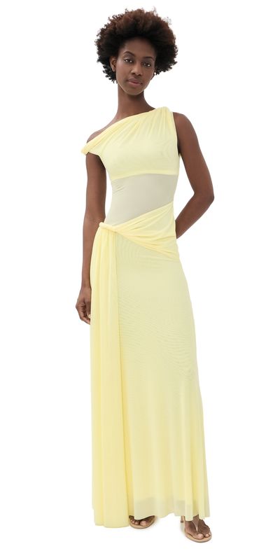 MISHA MISHA The Sisal Mesh Dress Lemon