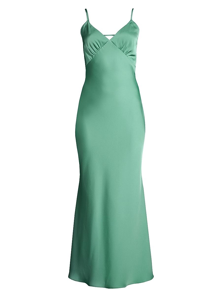 green emerald velvet dress MISHA dress kiwi – amrichdesigns main image 1