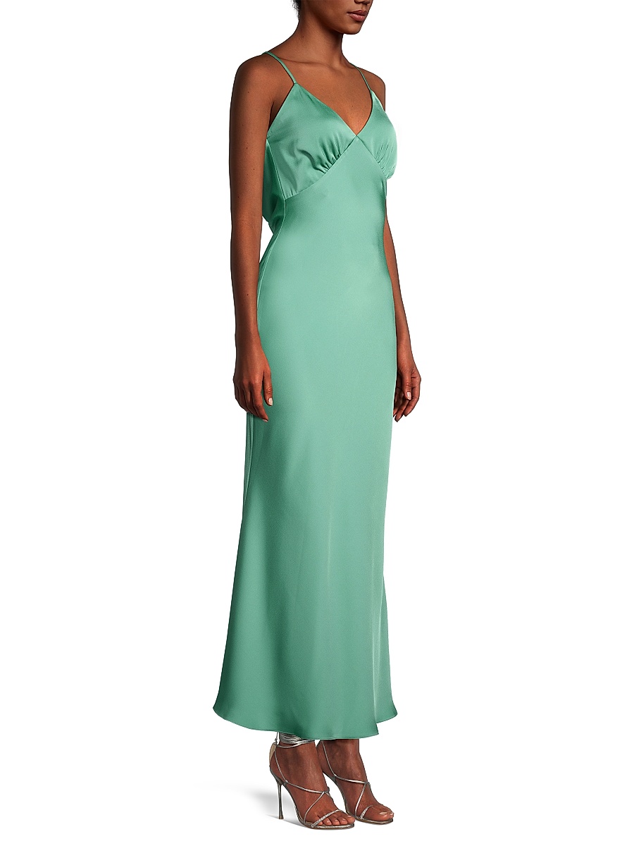 vida satin dress Mermaid Sweetheart Satin Prom Dress with Slit, Navy Blue / 4