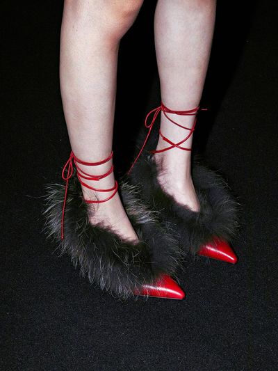 mishuu somuch Lady Fur Wedge-Heel