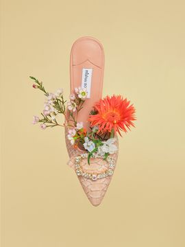 mishuu somuch Mirage Jewelry Mule_Anaconda Pink