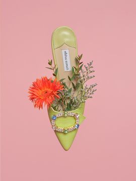 mishuu somuch Mirage Jewelry Mule_Green