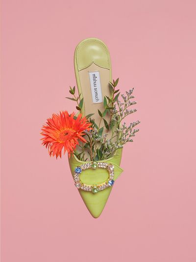 mishuu somuch Mirage Jewelry Mule_Green