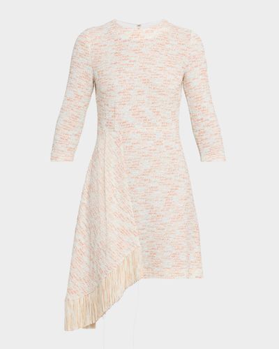 Misook A-Line Melange Tweed Knit Midi Dress