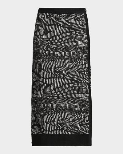Misook Animal Abstract Jacquard Soft Knit Midi Skirt