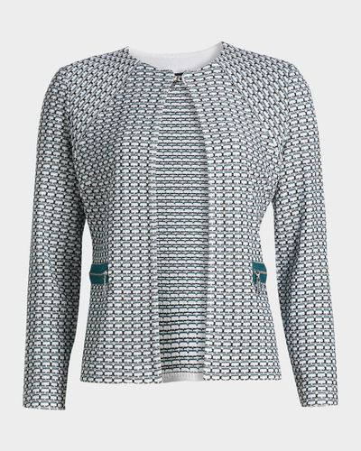 Misook Basketweave Knit Fitted Jacket