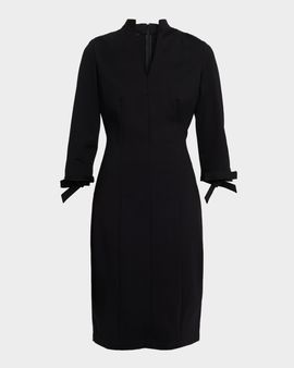 Misook Bow-Cuff LuxeStretch Ponte Dress