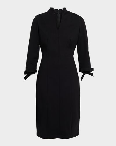 Misook Bow-Cuff LuxeStretch Ponte Dress