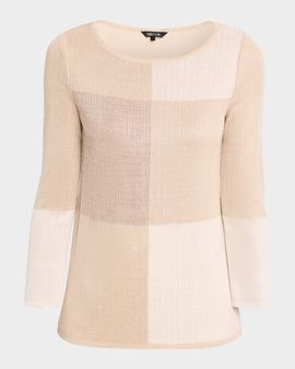 Misook Colorblock Shimmer Knit Tunic