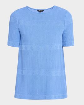 Misook Crewneck Geometric-Knit Tunic