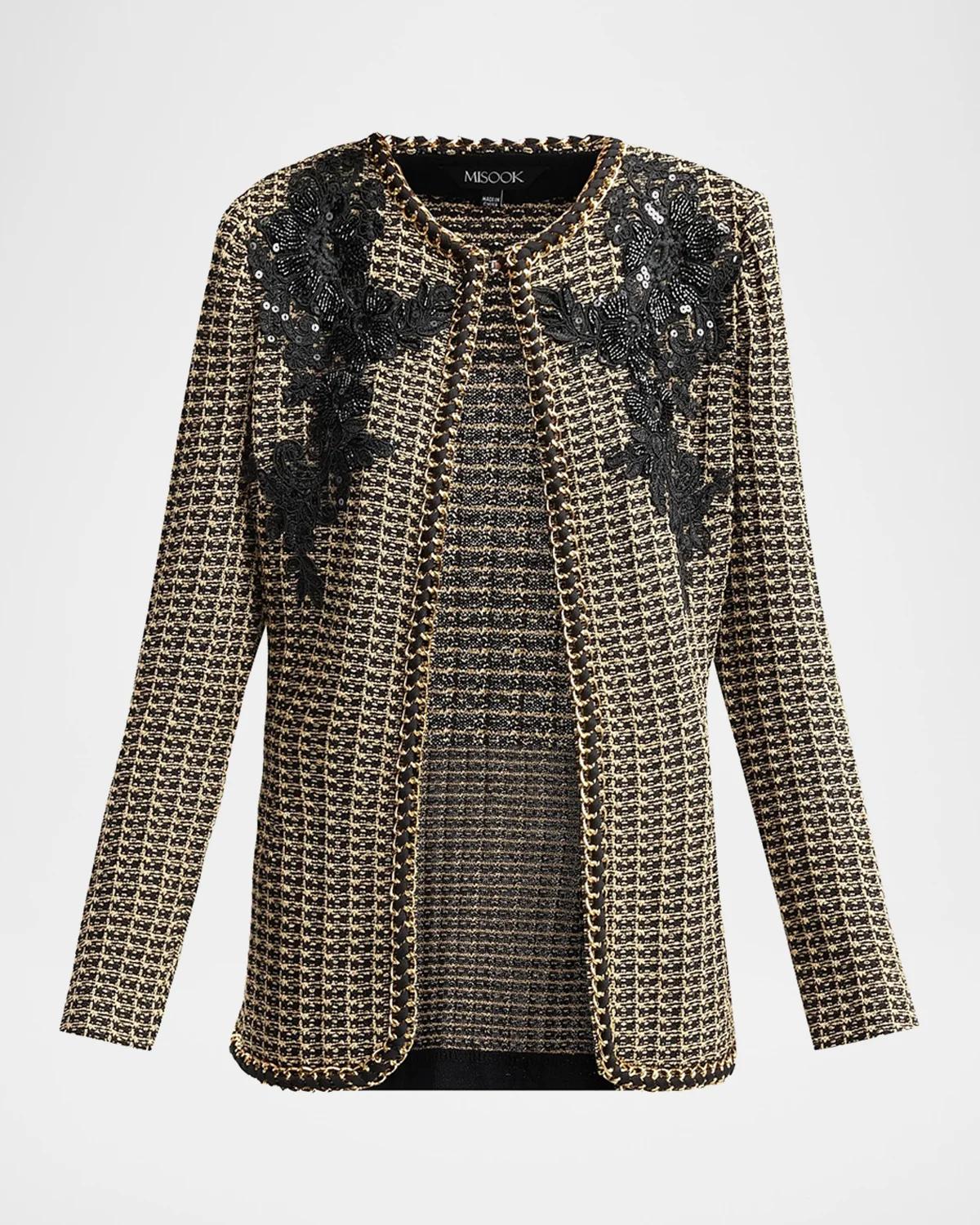 Misook Embellished Tweed Jacket