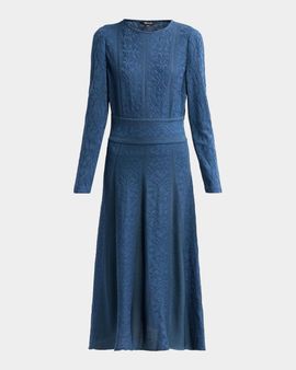 Misook Floral Godet Midi Dress