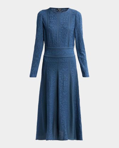Misook Floral Godet Midi Dress