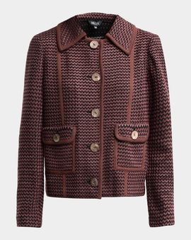 Misook Graphic Textured Knit Jacket