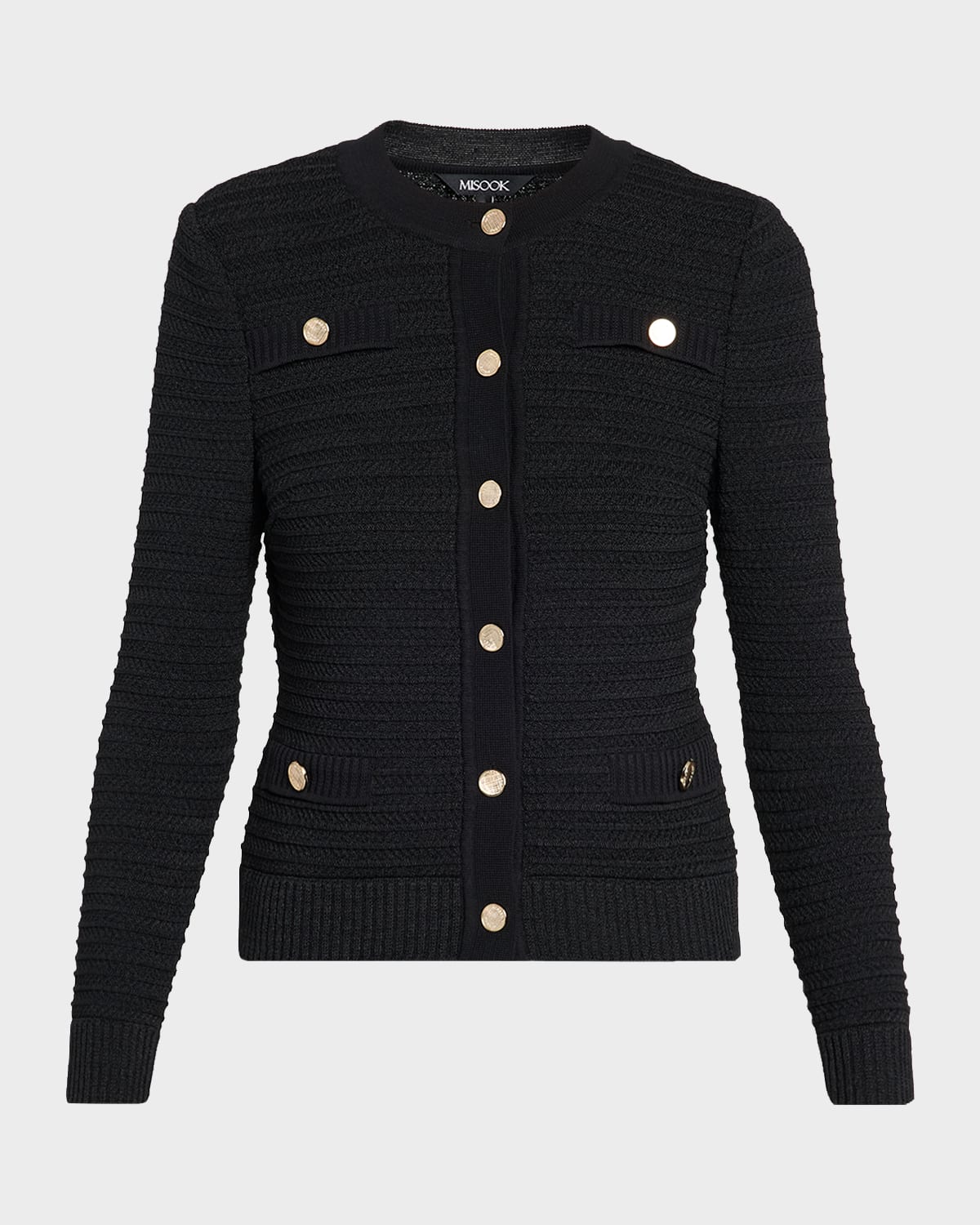 Misook Heritage Monochromic Ottoman Knit Jacket