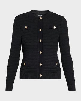 Misook Heritage Monochromic Ottoman Knit Jacket